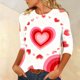thumbnail image 4 of Xuyuer Valentine's Day 3/4 Sleeve Tee - Ladies' 3/4 Sleeve Printed T-Shirt for Romantic Date Nights, Love-Themed Photo Shoots, Unique Heart Pattern Statement Wear & Couples' Matching Style, 4 of 6