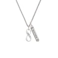 thumbnail image 2 of Delight Jewelry Silvertone Joshua 1:9 Infinity Sign Silvertone Mother Daughter Bar Charm Necklace, 23", 2 of 4