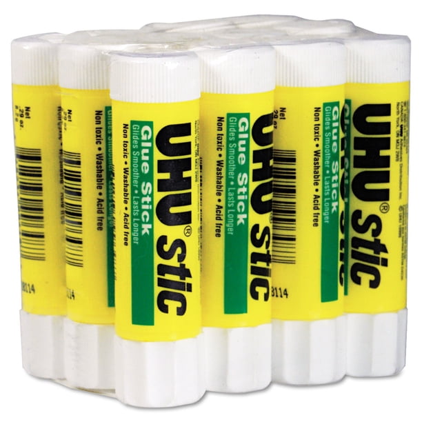 Barra adhesiva UHU Stic, de aplicación transparente permanente, 8 ml, paquete de 12