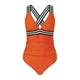 thumbnail image 3 of Gibobby Trajes de Baño para Mujer Mujeres 1 pieza WebbingTank Trajes fruncidos Vintage Up Entrenamiento atlético Traje de baño Baño Deporte Control Traje(Naranja,XL), 3 of 5