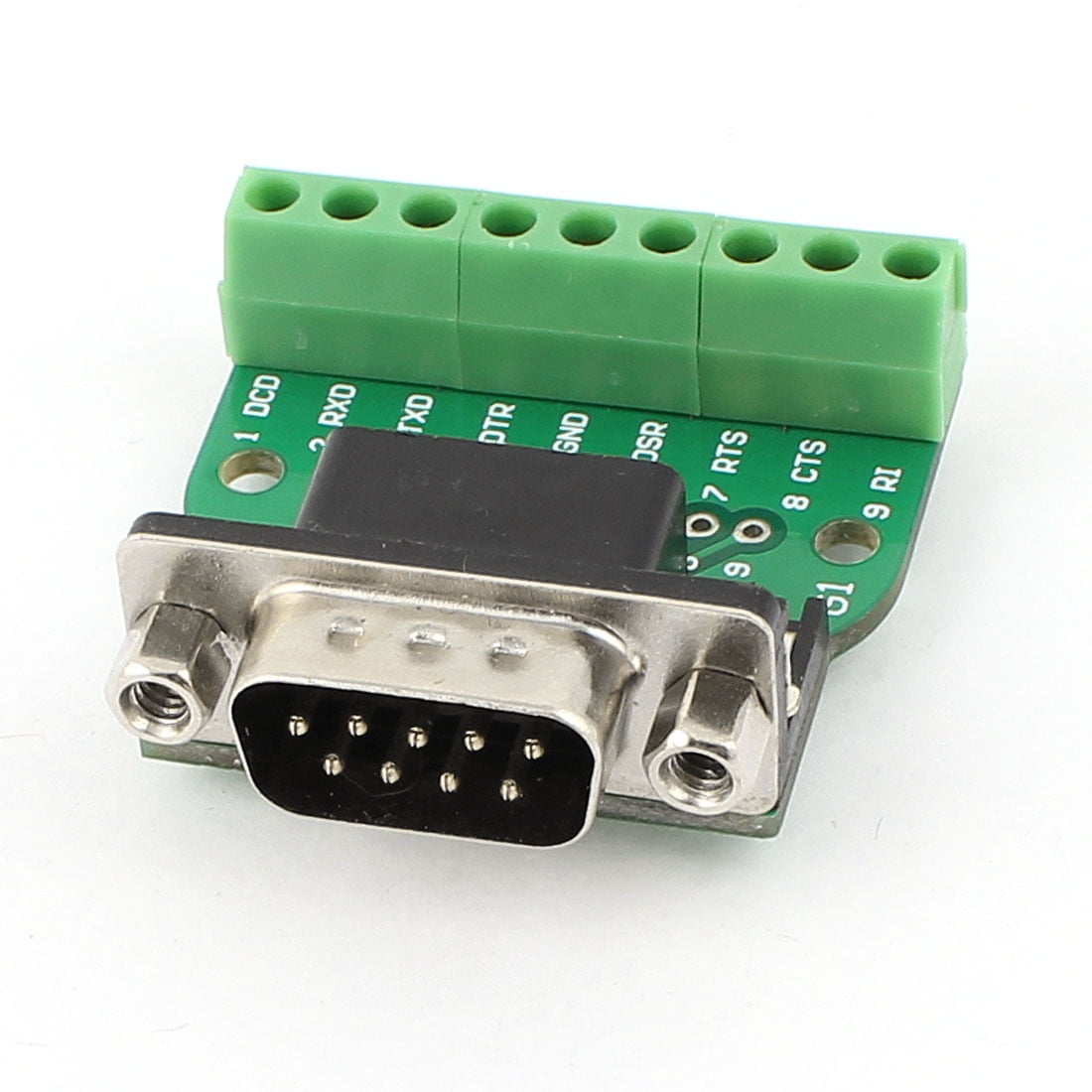 DB9 RS232 Serial D SUB Male Connector to 9 Position Terminal Breakout