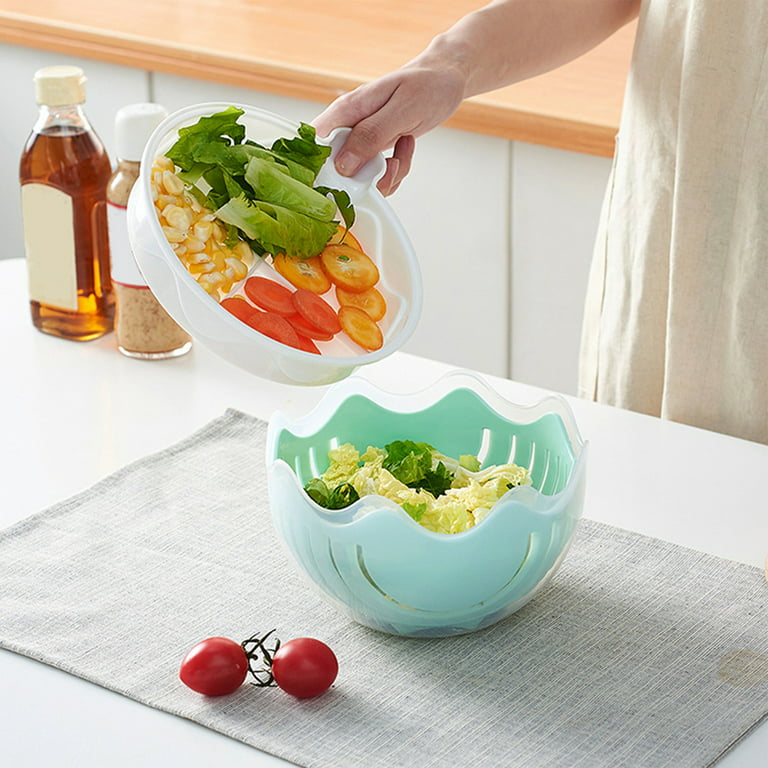 Cheers.US Family Size Salad Cutter Bowl Upgraded Easy Speed Salad Maker,Fast  Fruit Vegetable Salad Chopper Bowl, Gift Cut Vegetable Hand Guard And  Stainless Steel Straws,Fresh Salad Slicer 
