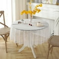 thumbnail image 2 of Round White Lace Tablecloth Vintage Table Cloth for Kitchen Home Table Decoration, 2 of 6