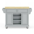 thumbnail image 3 of Kitchen Cart in Ultimate Grey with Wood Top, 3 of 6