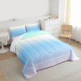 thumbnail image 3 of Homewish Ombre Tie Dye 3-Piece Full Size Comforter Sets For Children Kids Teens,Abstract Gradient Watercolor Bedding Comforter Set,Teal Blue Lightweight Bedding Sets,Ultra Soft Home Decor,Reversible, 3 of 8