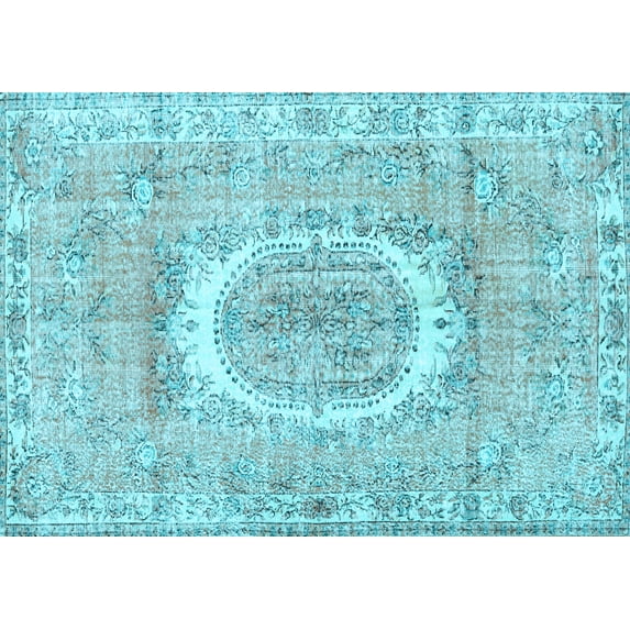 Ahgly Company Indoor Rectangle Persian Light Blue Traditional Area Rugs, 6' x 9'