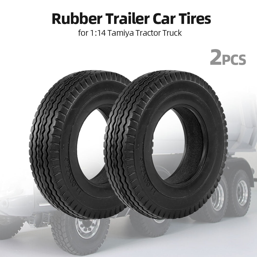 For Tamiya 1/14 Tractor Truck Trailer RC Model Car Truck Rubber Rear wheel Tires