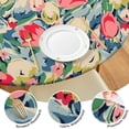thumbnail image 4 of Pioneer Flower Floral Print Pattern Round Fitted Tablecloth with Elastic Edge,Dining Table Cover Waterproof,Outdoor Round Tablecloth for Camping,Dining,Indoor and Outdoor, 4 of 7