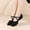 Black, variant on Cxenplz Women Comfort Slip On Ballet Shoes Mary Jane Dressy Knit Flats with Adjustable Straps Washable Casual Office