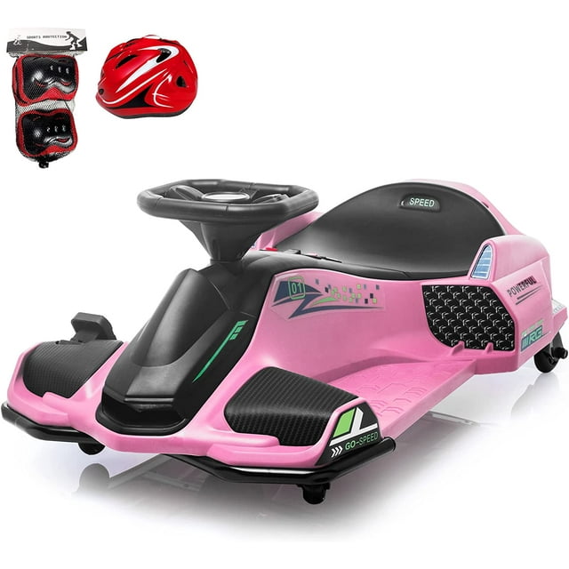 Voltz Toys ThunderDrift 24V Brushless Go-Kart for Kids - High-Performance Outdoor Racer Drifter with MP3 Player, Bluetooth, and Variable Speed Throttle for Boys and Girls