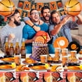 thumbnail image 5 of Basketball Birthday Decorations,160pcs Basketball Party Supplies and Decorations Set - Basketball Balloons Banner Tablecloth Plates Cups Napkins ect, for Kids And Adult Basketball Theme Party, 5 of 7