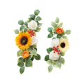 thumbnail image 4 of 2 piezas de flores artificiales para arco de boda, guirnalda de flores de seda modernas hechas a mano, flores de esquina para pared, recepción, silla Estilo A, 4 of 8