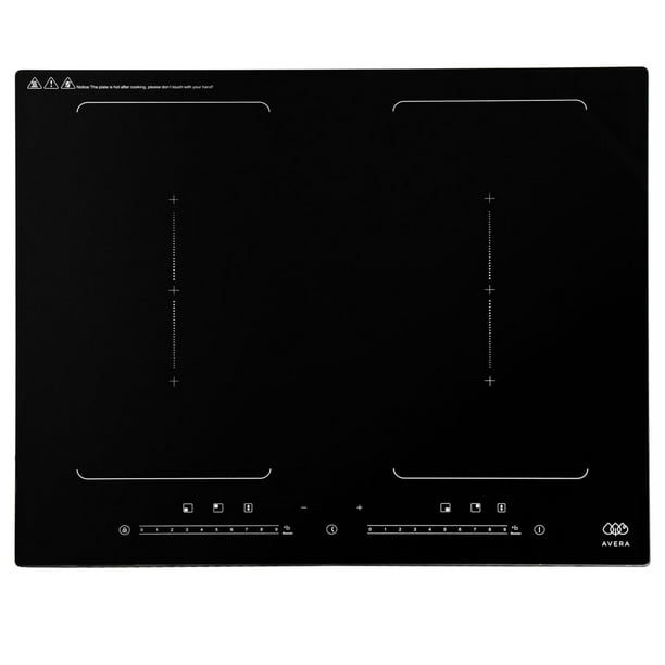 Parrilla de Inducción 4 quemadores 220V Vidrio Cerámico 2 Zonas Flex y Funcion Booster 7000 a 8000 W, 9 niveles de temperatura, Control táctil, Seguridad avanzada AVERA PIVF2