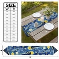 thumbnail image 3 of Blue Starry Night Table Runner Linen Burlap Table Runner 72 Inches Long Abstract Star Sky House Tree Oil Painting Dresser Scarves for Kitchen Island Coffee Dining Room Party Holiday Decor 14"x72", 3 of 8