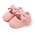 thumbnail image 4 of REDARER Soft Yarn Knit Baby Sneakers with Bow for Girls First Walking Shoes Sole Toddler Prewalker Booties Crib Shoes,Size:6-12 Months, 4 of 4