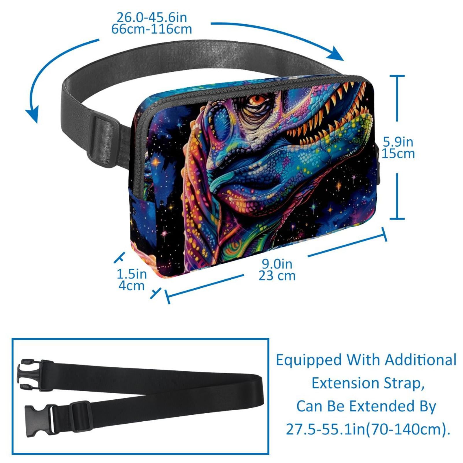 Dinosaur Lightweight Adjustable Waist Bag with Extension Strap - Unisex Fanny Pack