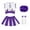 Purple, variant on LOLANTA Girls Cheerleader Costume Pleated Skirt 4PCs Set Cheerleader Outfit with Pom Pom