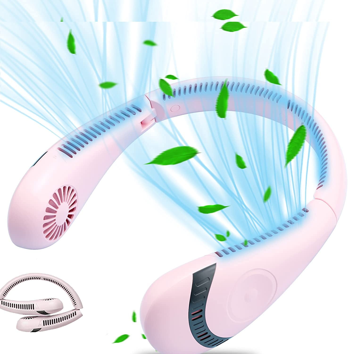 Portable Neck Fan, 5000mAh Rechargeable Bladeless Neck Fans , 3 Speeds