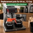 thumbnail image 4 of Tupkee Commercial Coffee Pot Replacement - Restaurant Glass Coffee Pots 12 Cup Decanter Carafe - 64 oz. 12-Cup, Orange Handle/Decaf, 4 of 7