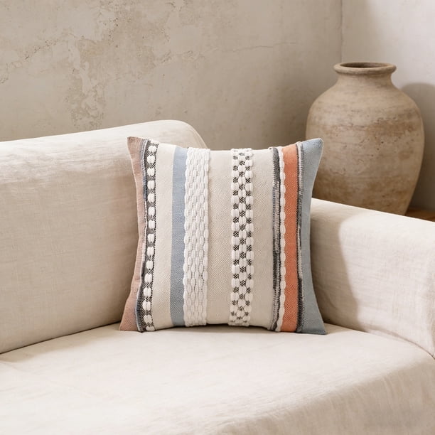 CaiYueKe Decorative Pillow Covers for Couch Sofa Velvet Linen Throw Pillowcases Modern Boho Striped Square Accent Pillow Covers Living Room Bedroom Home Decor