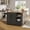 black, variant on 48 Inch Rolling Kitchen Island Cart with Butcher Block Wood Top Drop Leaf Drawer Open Shelf Spice Rack Lockable Wheels Mobile Storage Table for Small Kitchen Spaces