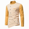thumbnail image 2 of LYXSSBYX Mens Shirts Long Sleeve Clearance Spring And Summer Men's Shirt Fashion Button Irregular Collar Long Sleeve Shirt Men's, 2 of 9