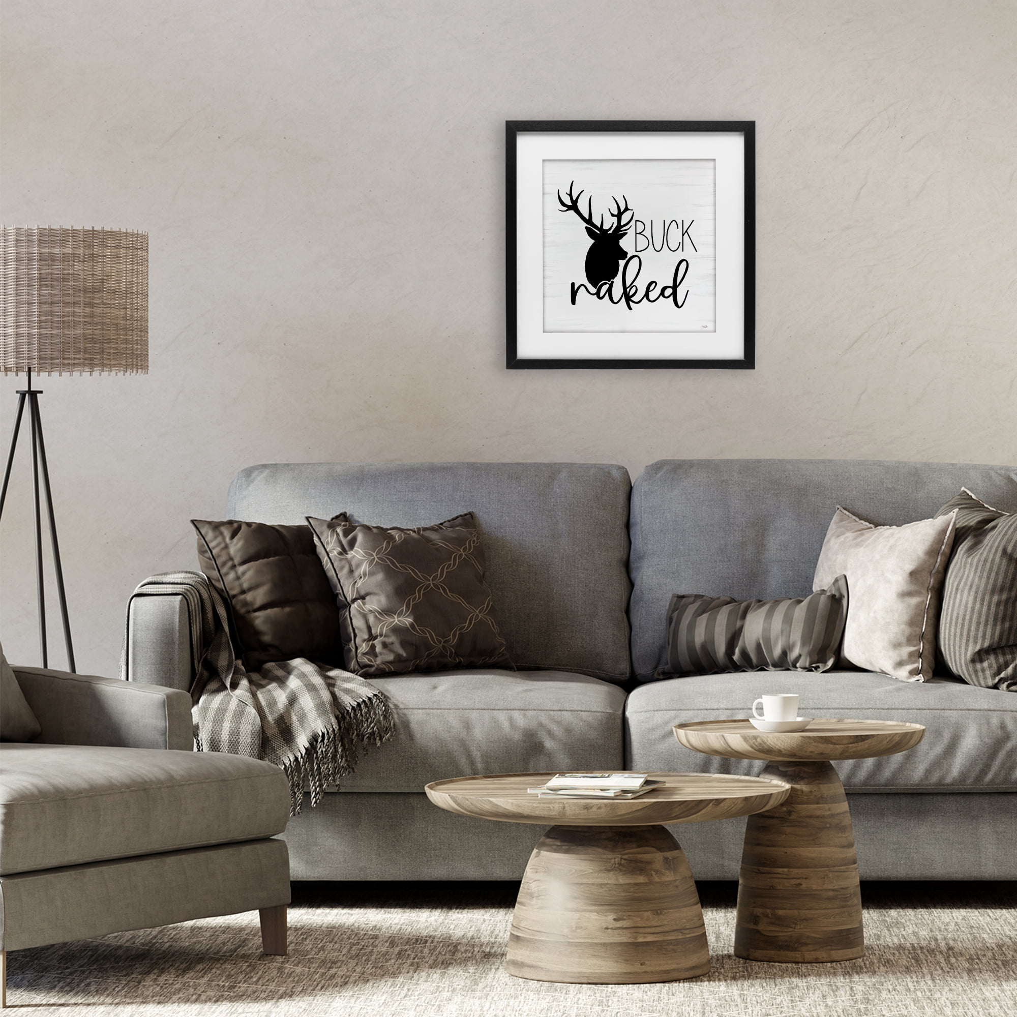 Stupell Industries Buck Naked Silhouette Black Framed Print Under Glass, design by Lux + Me Designs
