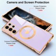 thumbnail image 3 of for Samsung Galaxy S22 Ultra Magnetic Phone Case Luxury Plating Cute Love Heart [Compatible with Magsafe] Slim Fit Shockproof Full Body Protective Case for Women Girls-Purple, 3 of 12
