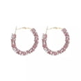 thumbnail image 6 of Rhinestones Crystal Pave Round Circle Hoop Earrings Women Summer Jewelry Gifts, 6 of 8