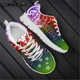 thumbnail image 1 of Zapatillas Doginthehole para mujer, con estampado de plumeria polinesia samoana, deportivas informales para mujer, de malla transpirable, para tenis, 1 of 6
