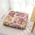 thumbnail image 3 of Boho Floor Cushion&nbsp;– 22x22 Inch Large Square Pillow, Dutch Velvet, Vintage Paisley Design for Meditation, Yoga & Home Decor (Ethnic Floral), 3 of 7