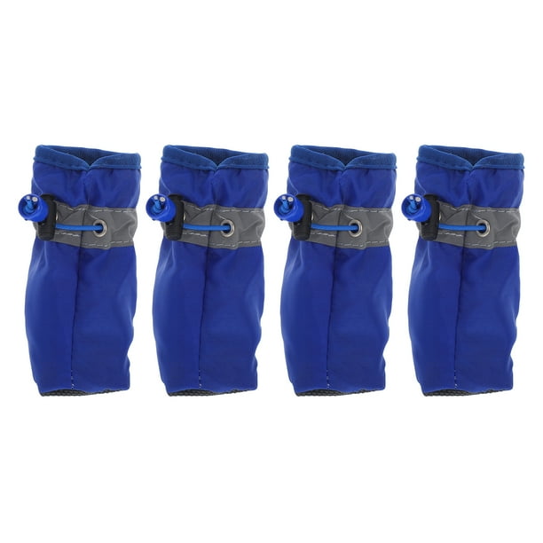 4 piezas de botas impermeables antideslizantes para perros Botines para mascotas de todas las estaciones para perros pequeños a medianos talla XL (azul)