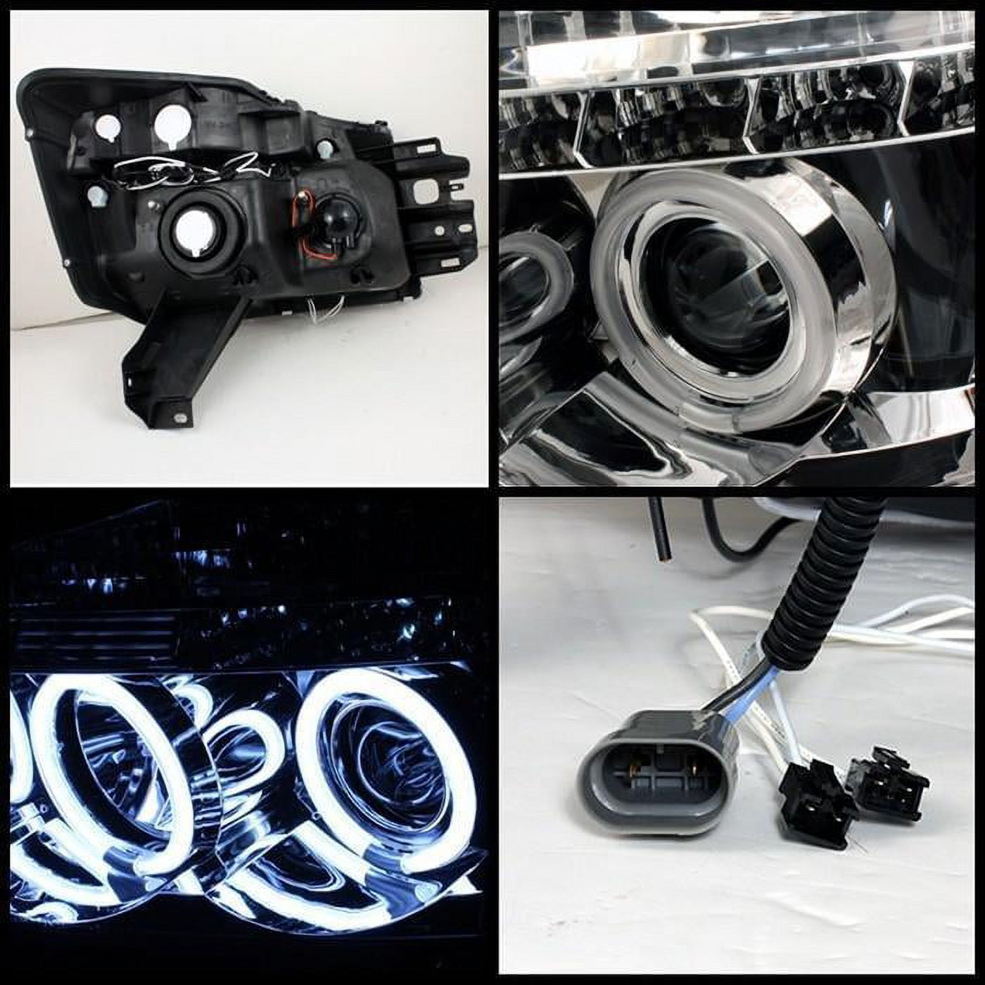 For 04-12 Nissan Titan Sonar LED CCFL Halo Projector Headlights  YD-PRO-NTI04-CCFL-C 