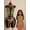 Green, variant on Women's 2-Piece Wavy Striped Shell Tape Splice Tie Neck Bikini Set - Bohemian Beach Swimwear