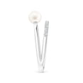 thumbnail image 3 of ANGARA Freshwater Cultured Pearl Dual Shank Ring with Diamonds in 14K White Gold for Women | June Birthstone, Birthday, Anniversary, Jewelry Gift for Women | Pearl Ring, 3 of 8