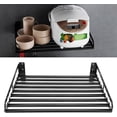 thumbnail image 3 of Estante de Almacenamiento para Cocina, Aluminio Negro, Organizador de Pared con Ganchos, Soporte para Horno Microondas, 3 of 3