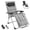 Gray, variant on SHOUFTW Padded Zero Gravity Lounge Chair with Detachable Cushion & Side Tray, Folding Reclining Patio Chair, Outdoor Lawn Lounger, Black