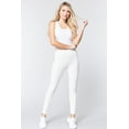 thumbnail image 2 of Saronite Basics High Waisted Full Length Ponte Pants, Off White (Women's), 2 of 4