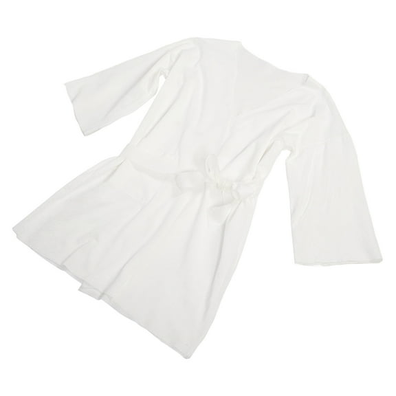 OULII Thick Cotton Bathrobe White Soft Breathable Fabric for Hotel Travel Unisex