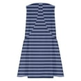 thumbnail image 5 of Sakmal Dresses for Women Elegant Basic Striped Blue Comfort Fit Sleeveless Mid-Length Slip Dress, 5 of 7