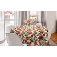 thumbnail image 1 of Floral Round Tablecloth, Lily Blooms Nature Herbs Doodle Style Flower and Foliage Arrangement, Circle Table Cloth Cover for Dining Room Kitchen Decor, 60", Orange Olive Green White, by Ambesonne, 1 of 2