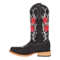 thumbnail image 3 of Women’s Square Toe Black Western Cowboy Boot Floral Rose Embroidery, 3 of 5