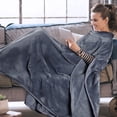 thumbnail image 3 of Poncho Blanket Super Soft Comfy Plush Wearable Fleece Blanket  for Adult, 3 of 8