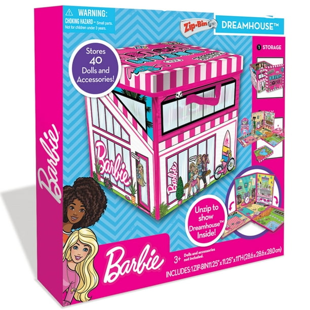 Caja de juguetes y tapete Barbie ZipBin 40 Doll Dream House