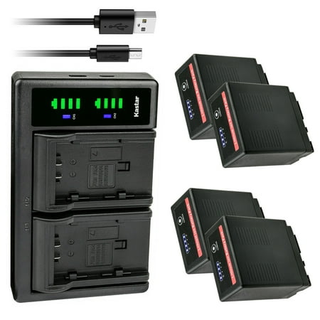 Kastar 4-Pack VW-VBG6 Pro Battery and LTD2 USB Charger Compatible with Panasonic VW-VBG6 VW-VBG6GK VW-VBG6-K VW-VBG6PPK CGA-E625 VW-VBG6 Pro Battery Panasonic DE-A38 VSK0631 VSK0698 Charger