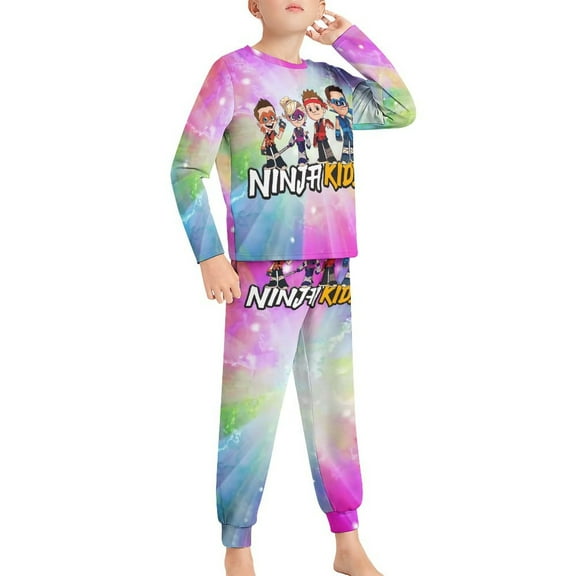 Ninja TV Kidz Pajama Suit Sleepwear Long Sleeve Pants And Tops 2-Piece Paj Set Jams