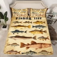 thumbnail image 2 of Feelyou Cartoon Pike Fish Twin Sheet Sets for Teens, Hunting and Fishing Twin Fitted Sheet, Rustic Farmhouse Life Flat Sheet, Lightweight Room Decor, 3-Piece, 2 of 7