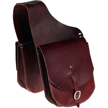 Horse Saddle Bag Cowhide Genuine Leather Western Equestrian Trail Simple Horse Saddle Bag Pack Equipment Horse Saddle Bags Size: 10” L x 10” W x 3 ½” D