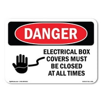 OSHA Danger Sign - Electrical Box Covers Must Be Closed | Plastic Sign | Protect Your Business, Construction Site, Warehouse & Shop Area | Made in The USA