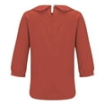 thumbnail image 5 of WTXUE Collared Shirts 3/4 Length Sleeve Womens Tops Cotton Linen Shirts Babydoll Tops Flowy Blouses Casual Blouses Womens Loose Summer Tops Plain Tshirts Red 3Xl, 5 of 5